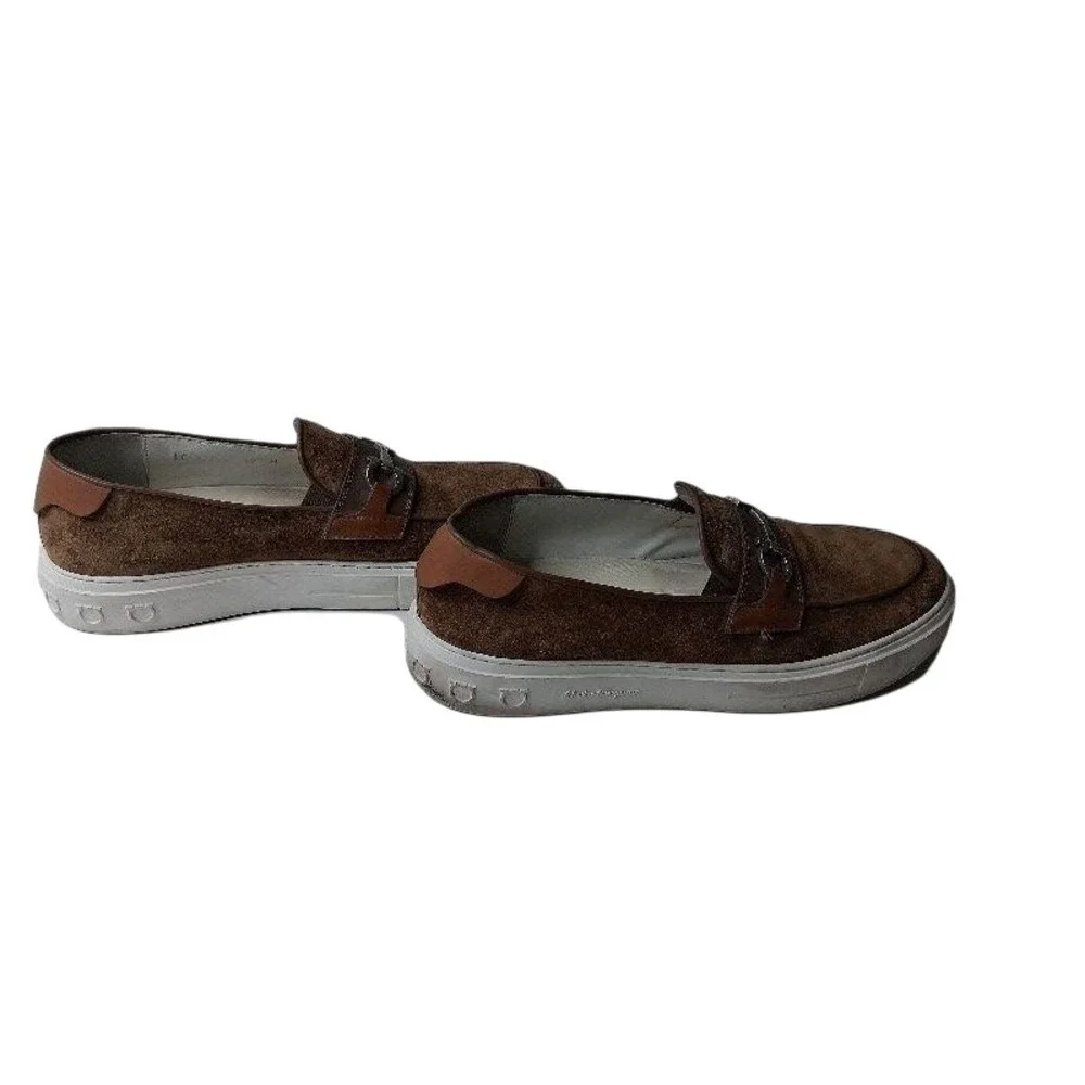 Salvatore Ferragamo Sz 12 Saturday Brown Sugar Suede Bit Loafer Italy Old Money